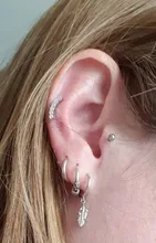 Canner-pendientes tipo botón de plata fina para mujer, 1 Uds., hélice, corazón, estrella, Luna, Piercing, joyería fina, cartílago W5, 925