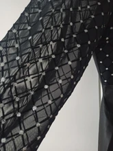 Woman Dress Stitching Mesh Spring Sequin Long-Sleeve Capucines Elegant Ladies Autumn