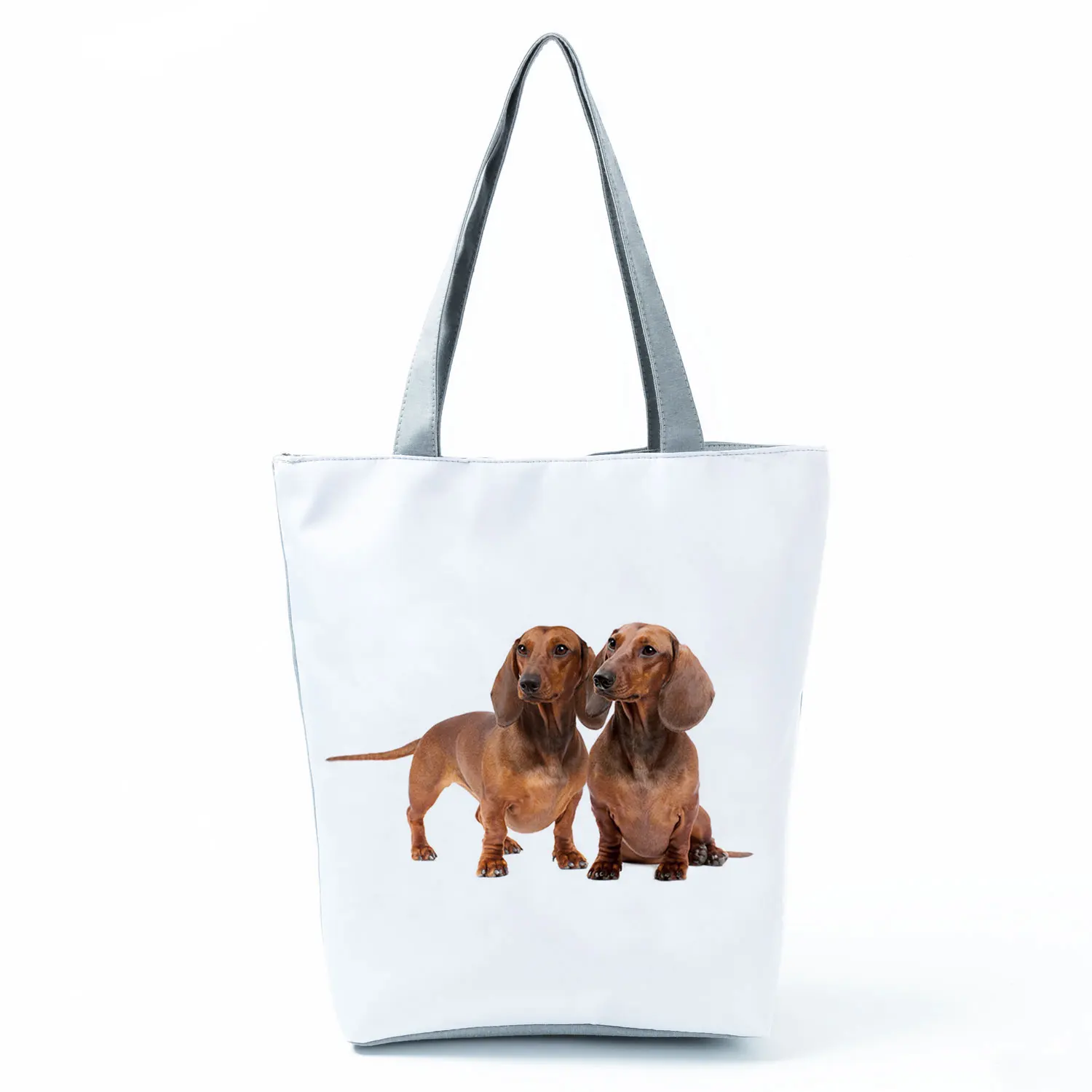 Cute Sausage Dog Printing Harajuku Eco Totes Bag Women Handbag Organize Birthday Party Gifts Reusable Grocery Bag Shopping Bags 