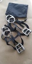 Crampones de escalada de 18 dientes para exteriores, zapatos antideslizantes de acero al manganeso para caminar, pesca en hielo y nieve, para invierno