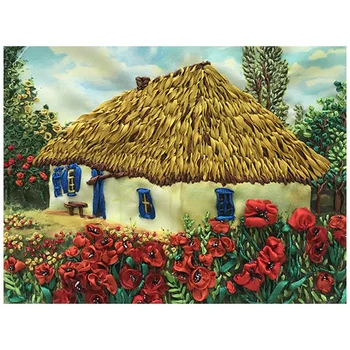 

CL (H)-4004 ribbon embroidery set 'хатка' 18,5*25,5 cm