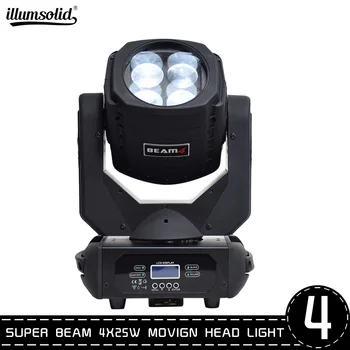 

4pcs/lot 4x25w Super Beam Moving Head stage light LED Beam Lights dj Effect Light high brightness For Disco Party Clubs Lighting