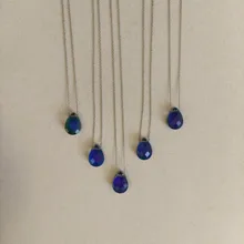 Humor de cambio de Color emoción sentimiento de Control de temperatura de la gota de agua colgante en forma de lágrima de acero inoxidable collares de cadena