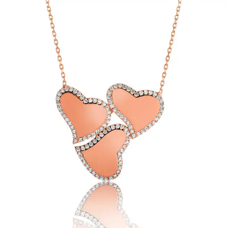 

Silver Is Three Hearted Lady Necklace