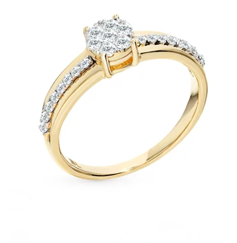 

Gold ring with diamonds sunlight sample 585
