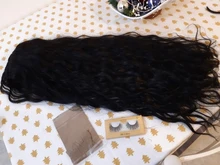 Peluca natural de cabello sintético para mujeres negras, pelo largo de onda de agua de 42 pulgadas, fibra de alta temperatura, Rubio, degradado, marrón