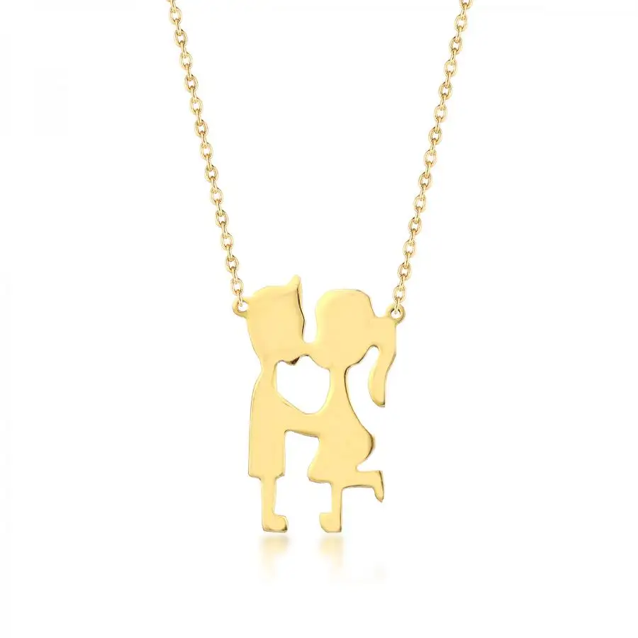 

925 Sterling Silver Personalized Darling Style Gold Color Women's Romantic Necklace Fashion Gift Classic Modern New Jewelry