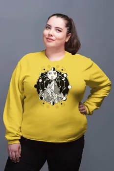 

Angemiel Wear Sun And The World Phases Yellow Women Sweatshirts