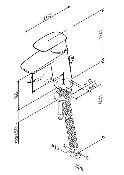 Смеситель для умывальника Am.Pm Spirit V2.1 F71A02100