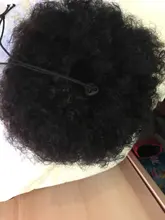 Cola de Caballo rizada Afro Puff, 100%, coleta de pelo humano brasileño con cordón con Clps para mujeres, negro Natural #2 #4, marrón