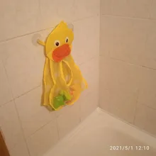 Juguetes de baño para bebés pato lindo, red de malla de rana bolsa de almacenamiento de juguetes fuertes ventosas bolsa de juego de baño organizador de baño juguetes de agua para niños