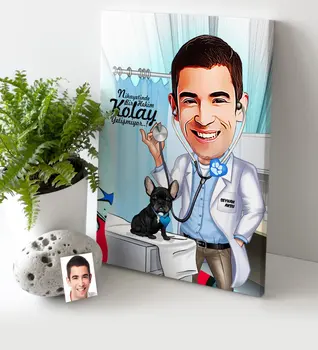 

Personalized Mr Veterinary Surgeon Cartoon Canvas Table (30x50 cm.) 1