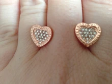 JoiasHome corazón aretes en forma para las mujeres joyería de plata 925 de moda mujer Color oro rosa pendientes de boda regalo