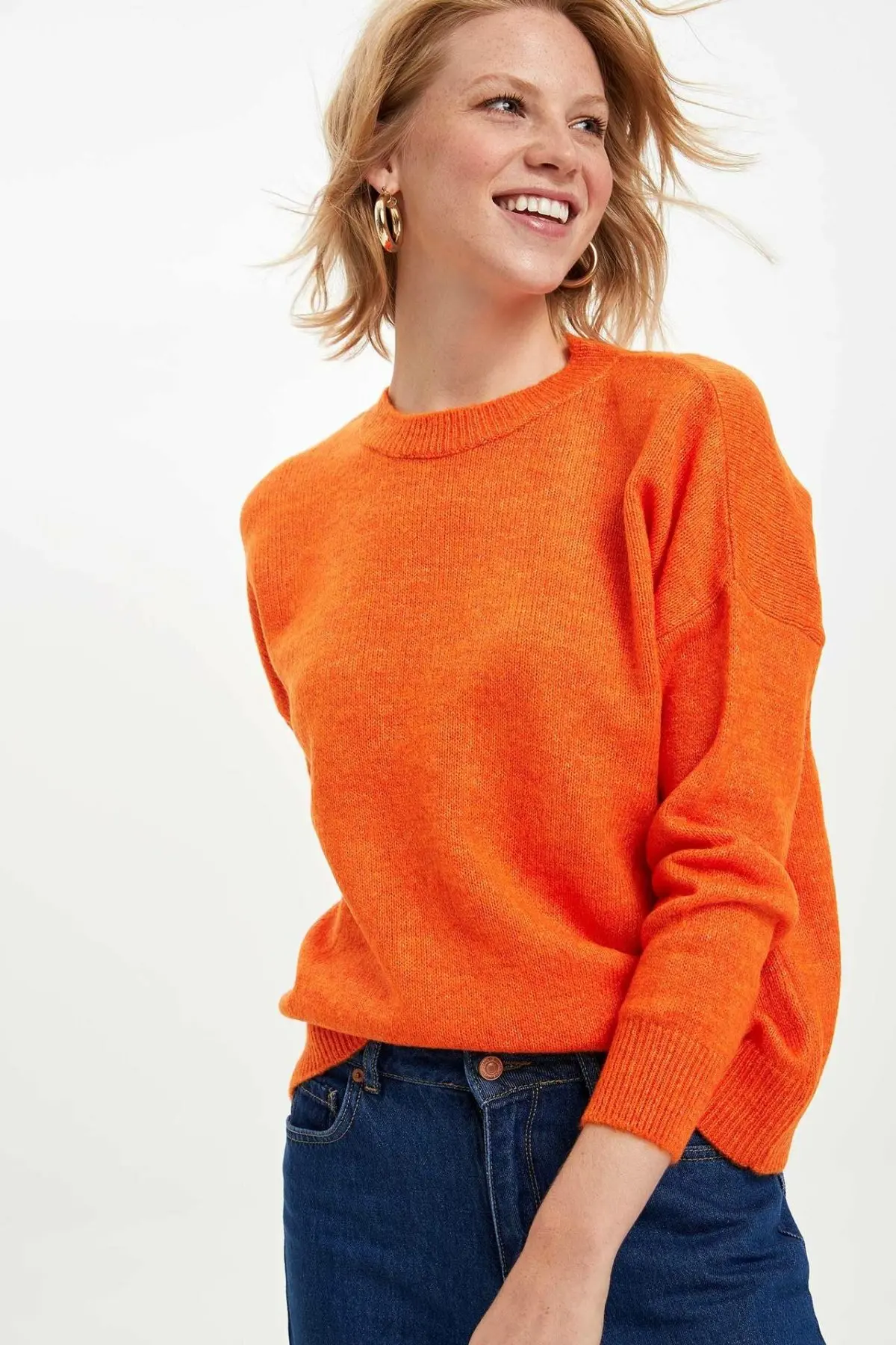 Najtaniej DeFacto kobieta zima jesień ciepły sweter z dzianiny O neck podstawowa kolorowa bluza kobiety luźny pulower dopasowane koszulki Cloth L0651AZ19WN