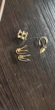 Modyle 5 unids/set moda 2019 puños de oído hoja de oro brazalete de oído pendientes de Clip pendientes largos aretes pendientes para las mujeres los escaladores sin Piercing falso pendiente de cartílago