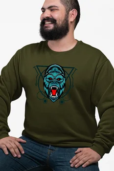 

Angemiel Wear Striped Printed Gorilla Green Men 'S Sweatshirt