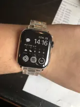 Funda con correa para apple Watch 6, 5, 4, banda de 42mm y 38mm, correa de acero transparente para iwatch 6 series 5 4 3/2, banda de reloj de 44mm y 40mm