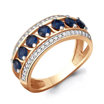 

Ring made of silver with cubic zirconia and nanosapphire blue.