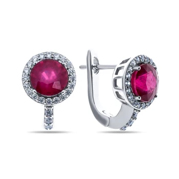 

Earrings made of silver with Ruby and natural corundum (H)