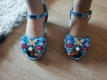 Zapatos de cuero de princesa para niñas, zapatillas de tacón alto informales con purpurina de flores, Nudo de mariposa, azul, rosa y plateado, 2020