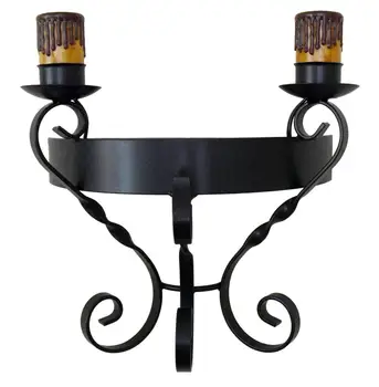 

Sconce wall decoration rustic in forging Black 2 lights