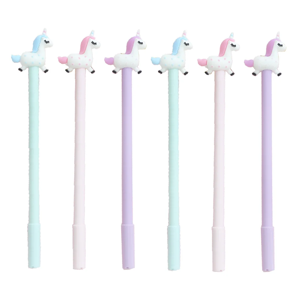 12Pcs/Set Novelty Elegant Cute Unicorn Pens Women Girl Stationery Funny Kawaii Blue Rollerball Ballpoint Kawai Stuff Thing Gift лэтуаль гелевая ручка unicorn blue