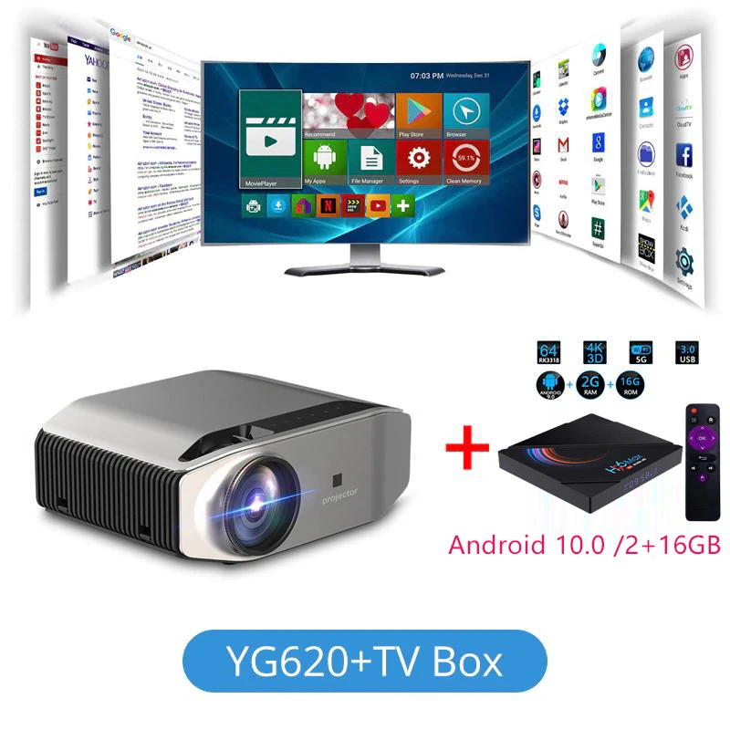 Everycom YG620 Full HD Projector Native 1080P Proyector YG621 Wireless WiFi Multi-Screen VGA USB LED Movie Beamer Home Theater projector mobile Projectors