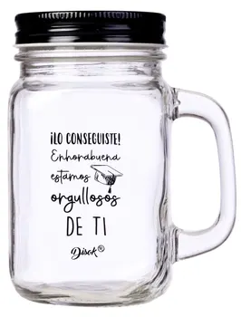 

Glass jar with lid and Cane "graduation"-Details and wedding gifts for guests, Holy Communion, October birthday party supply