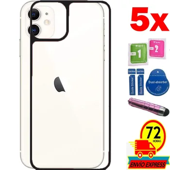 

5x Protectors Screen Rear Glass Back Full Black for for Apple IPhone 11 PEN