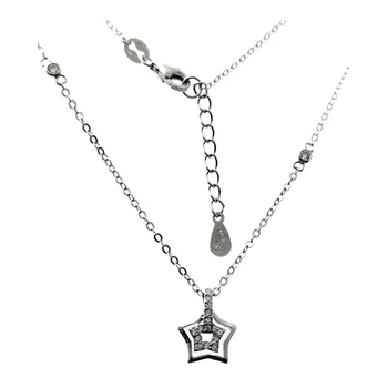 

Choker Sterling silver chain 925m 41.5cm. Reason Star zircons clasp