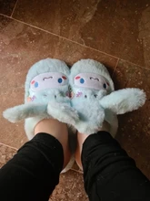 Zapatillas de conejo para interior para niña, pantuflas antideslizantes impermeables de algodón, parte inferior de goma