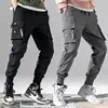 2025 New Men's Cargo Pants Casual Hip Hop Hit Color Multiple Pockets Trousers Streetwear Ribbons Techwear Sweatpants ﻿ 2