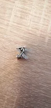 PANDACH-Colgante de Plata de Ley 925 auténtica con letra de alfabeto, abalorio de nombre de A-Z, apto para pulsera Pandora Original, joyería CMC030, 100%