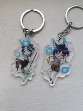 Vograce abalorios holográficos acrílico transparente impreso holograma llavero, haga su propio llavero acrílico con anime