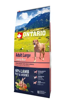 

Ontario for dogs of large breeds with lamb, turkey and Rice 12 kg x 1 pc