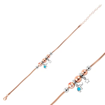 

KUTAYDAN 925 Sterling Silver Zircon Stone Moving Piece Bracelet