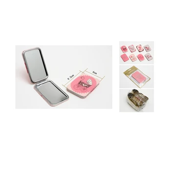 

4 PCs makeup mirror Mini portable vanity mirror double-sided cosmetic mirror compact mirror