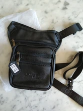 Bolsa cartuchera de cuero genuino para hombre, bolso cruzado, riñonera cinturón, cadera, viaje, motocicleta, bandolera mensajero