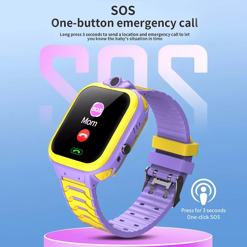 Children's Smart Watch Waterproof SOS Call LBS Anti Lost Location  Tracker kids Smart Watch Camera Lighting Baby 2G Clock Gifts