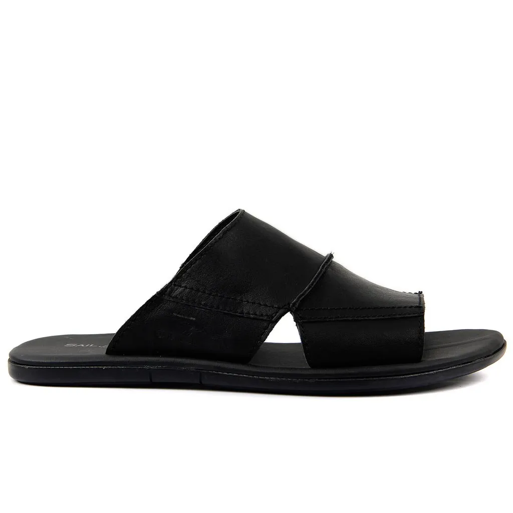 

Sail-Lakers Black Leather Men 'S Outdoor Slipper