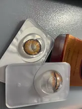 Lentillas para Cosplay de Halloween, lentes de contacto de Color avellanado, azul y rojo, 1 par (2 uds.)