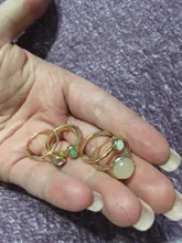 Anillos metálicos de dedo con piedras coloridas para mujer y niña, HZ, 2019, Vintage, color plata, para verano
