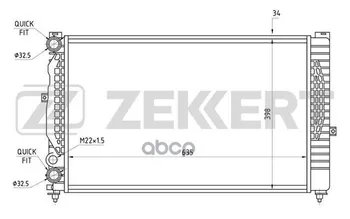 

Radiator OHL. DV. Audi A4 94-a6 II 97- Skoda Superb (3u4) 01-vw Passat v 96-zekkert art. mk-1065