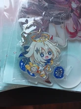 Genshin-figura de Anime de impacto Diluc Venti Klee Keqing Qiqi, soporte acrílico, modelo de placa, decoración de escritorio, señal de pie, llavero de ventilador, regalos