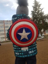 Mochila de protección del Capitán América, Mini mochila escolar de dibujos animados, bolso de viaje redondo, paquete deportivo impermeable de moda