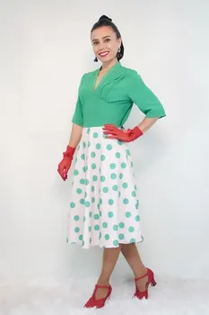 

NOXU HAND MADE Women Polka Dot Dress Big Swing Vestidos Retro Robe Casual Prom Rockabilly Party Dress 50s 60s Pinup Vintage Dres