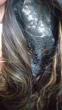 ALAN EATON-Peluca de cabello sintético para mujer afroamericana, cabellera artificial largo ondulado con flequillo, color negro, marrón y dorado, resistente al calor
