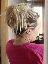 Bicicleta con sintético Flexible moño para el cabello rizado cabello moño elástico sucio ondulado Scrunchies abrigo de cola de caballo de pelo banda Exte