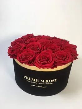 

Premium Box cylinder Velvet Rose default red black round Box (red, 18)
