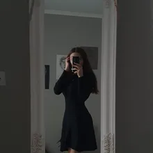 Sweater Dresses Robe Long-Sleeve Knitted Winter New Women Short Vestidos Slim A-Line